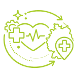 Icon für vernetzte Gesundheitsversorgung